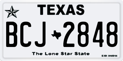 TX license plate BCJ2848