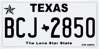 TX license plate BCJ2850