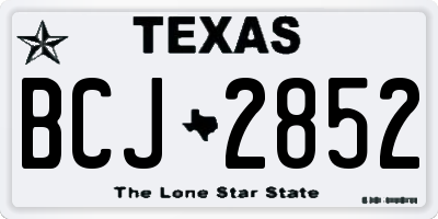TX license plate BCJ2852