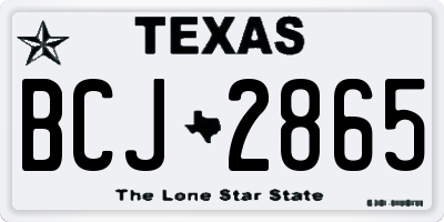 TX license plate BCJ2865