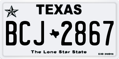 TX license plate BCJ2867