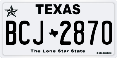 TX license plate BCJ2870