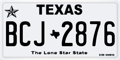 TX license plate BCJ2876