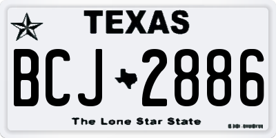 TX license plate BCJ2886