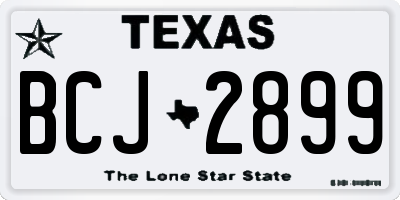 TX license plate BCJ2899