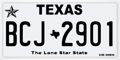 TX license plate BCJ2901