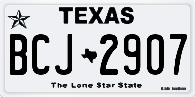 TX license plate BCJ2907
