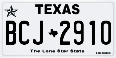TX license plate BCJ2910