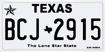 TX license plate BCJ2915