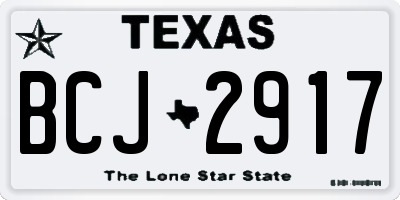 TX license plate BCJ2917