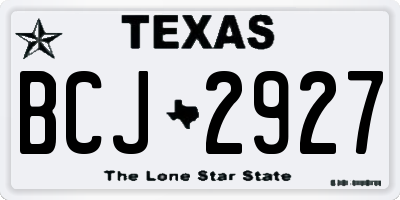 TX license plate BCJ2927