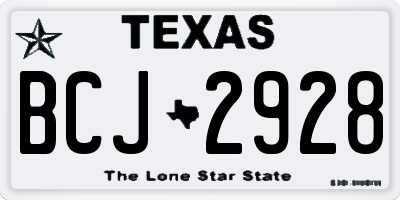 TX license plate BCJ2928