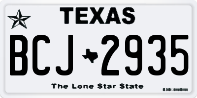 TX license plate BCJ2935