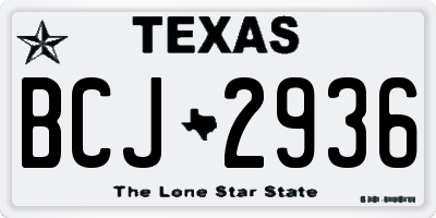 TX license plate BCJ2936