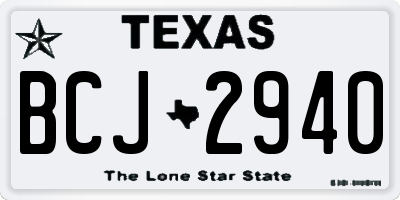TX license plate BCJ2940