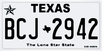 TX license plate BCJ2942