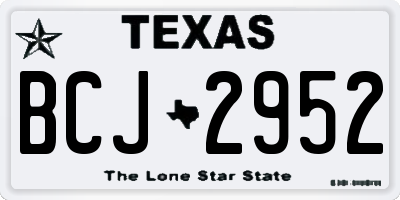 TX license plate BCJ2952