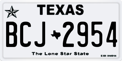 TX license plate BCJ2954