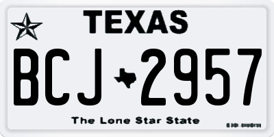 TX license plate BCJ2957
