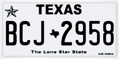 TX license plate BCJ2958