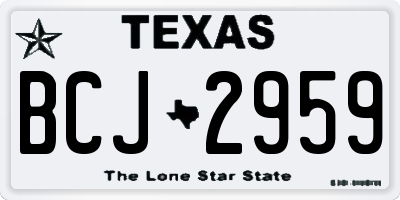TX license plate BCJ2959