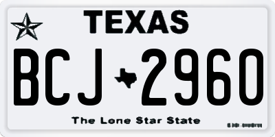 TX license plate BCJ2960