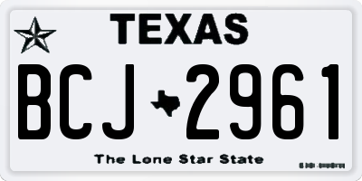 TX license plate BCJ2961