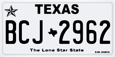 TX license plate BCJ2962