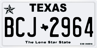 TX license plate BCJ2964