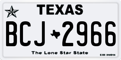 TX license plate BCJ2966