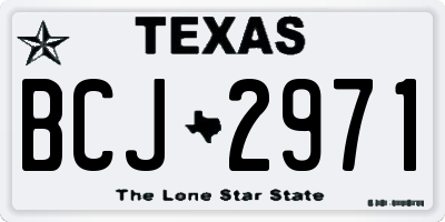 TX license plate BCJ2971