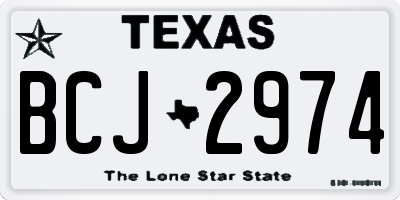 TX license plate BCJ2974