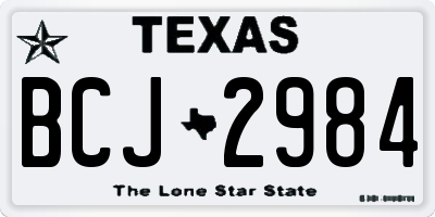 TX license plate BCJ2984