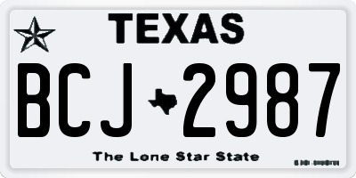 TX license plate BCJ2987
