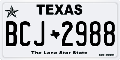 TX license plate BCJ2988