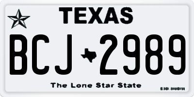 TX license plate BCJ2989