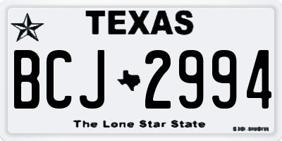 TX license plate BCJ2994