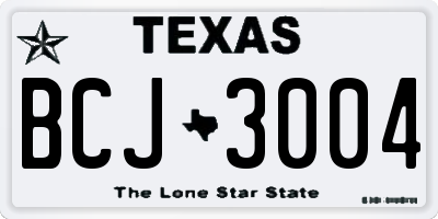 TX license plate BCJ3004