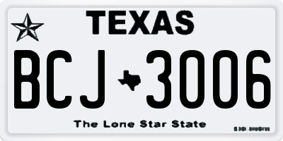 TX license plate BCJ3006