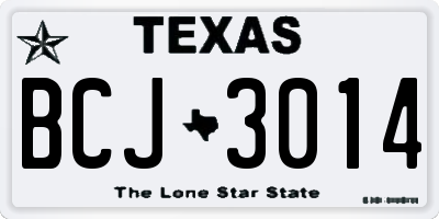 TX license plate BCJ3014