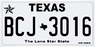 TX license plate BCJ3016
