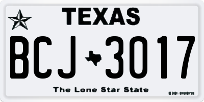 TX license plate BCJ3017
