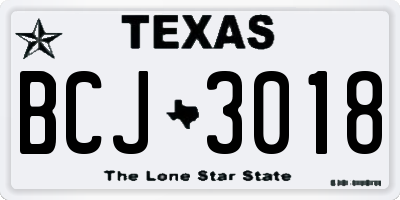 TX license plate BCJ3018