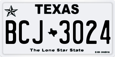 TX license plate BCJ3024