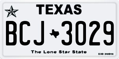 TX license plate BCJ3029