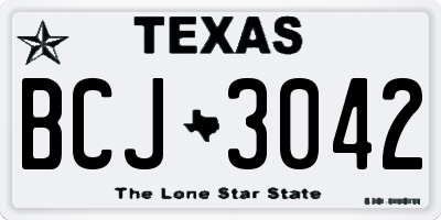 TX license plate BCJ3042