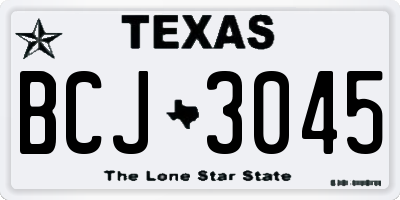 TX license plate BCJ3045