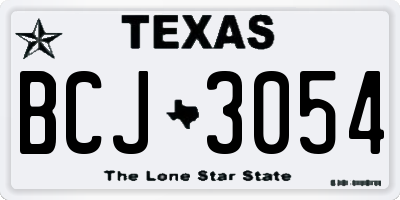TX license plate BCJ3054