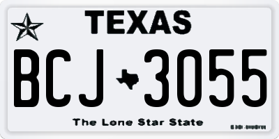 TX license plate BCJ3055