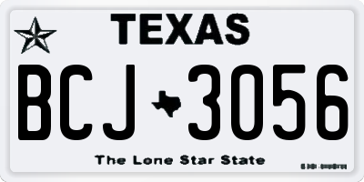 TX license plate BCJ3056